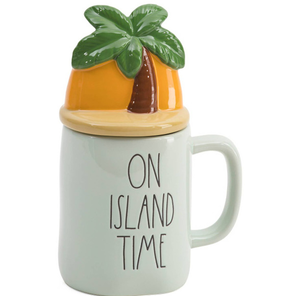 Rae Dunn Other - Rae Dunn On Island Time Palm Tree lidded Mug NEW